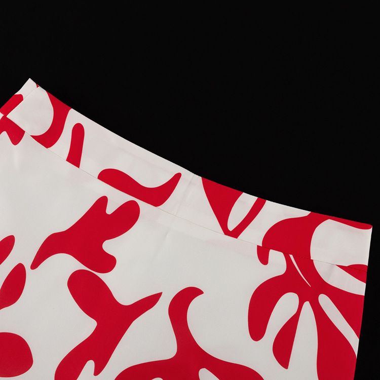 Women's Clothing summer printed short skirt lapel loose women's shirt casual suit_autovado.com