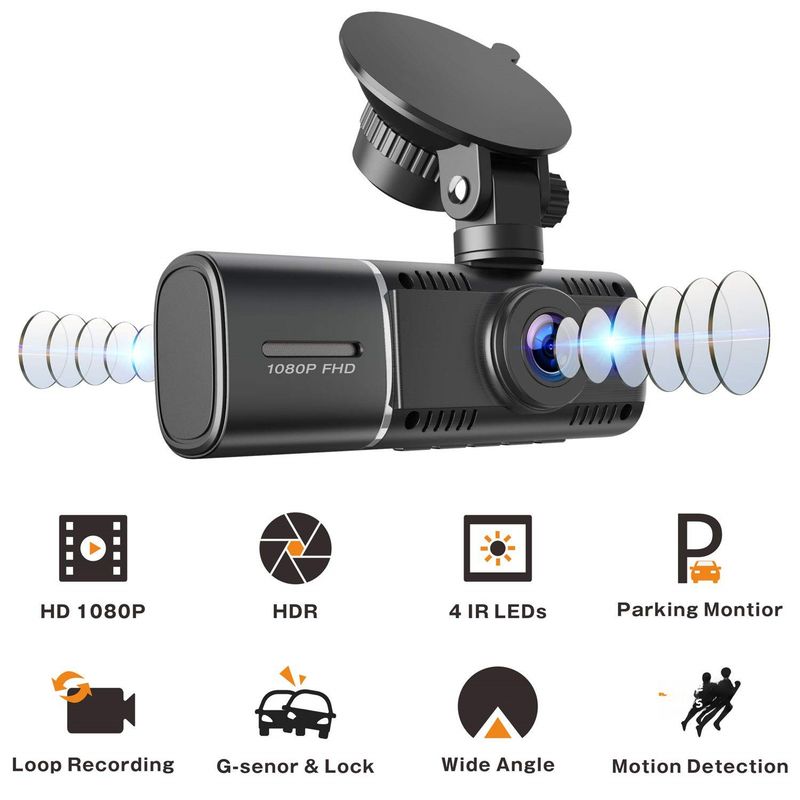 Cross-border driving recorder 1080P car camera dual recording parking monitoring infrared night vision ultra-wide angle 170_autovado.com