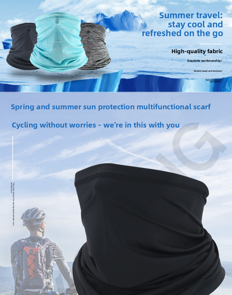 Ice Silk Sun Protection Neck Gaiter Summer Outdoor Headscarf Triangle Scarf Breathable Ear Hanging Face Head Cover_autovado.com
