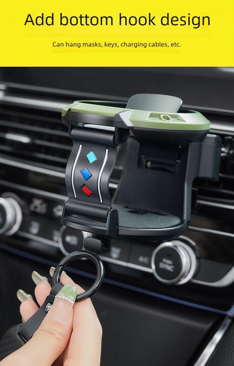 Car water cup holder car air conditioning outlet beverage holder milk tea cup holder ashtray fixing bracket with Hook_autovado.com