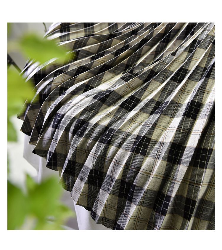 Women's Clothing Chic temperament slim plus size pleated skirt autumn and winter new high waist A line skirt women's medium and long_autovado.com