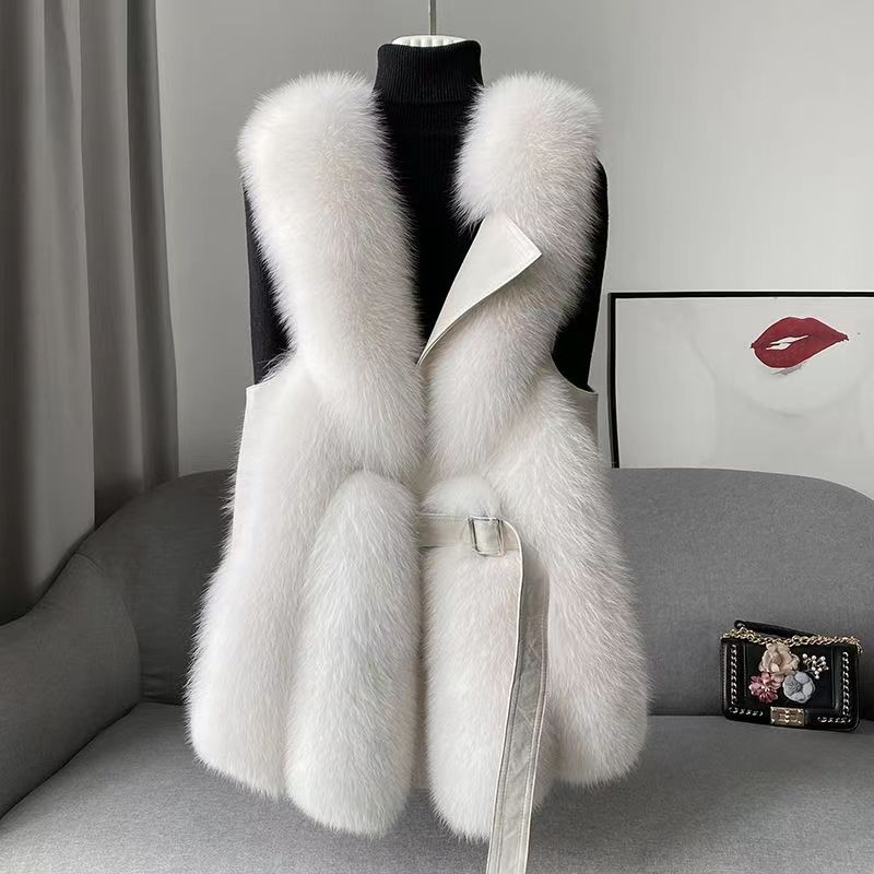 Women's imitation fox fur vest fashion coat_autovado.com