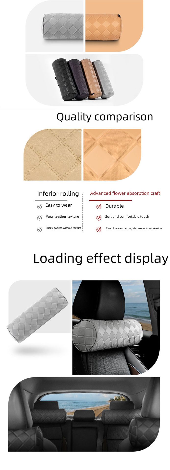 Korea new car neck pillow car advanced neck pillow pillow Universal Car Seat Headrest pillow wholesale_autovado.com