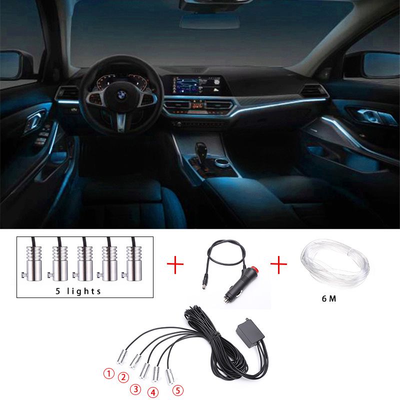 Car interior hidden atmosphere lights modified 64-color car atmosphere lights APP seven-color voice-controlled decorative lights_autovado.com
