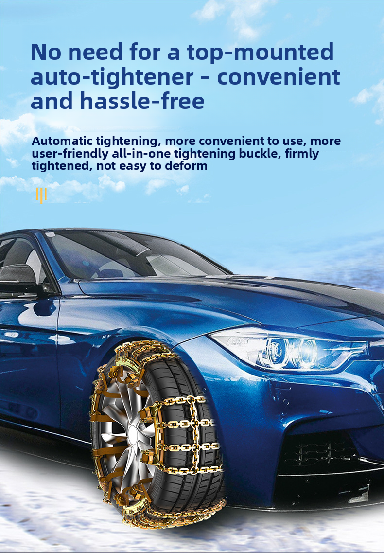 Car Tire Universal For Sedan SUV Emergency Snow Mud Manganese Steel Anti-Slip Chains Nine-Gong Style_autovado.com