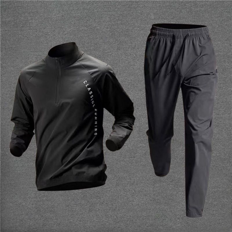 Men's Clothing training suit quick drying clothes long sleeve autumn and winter sports student cycling sports shirt top running jacket sports suit_autovado.com