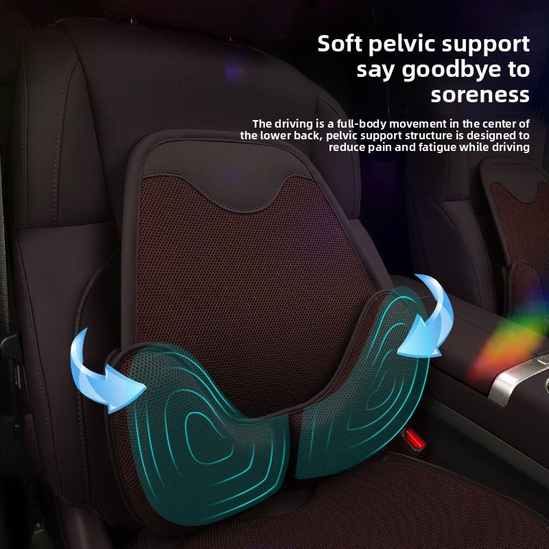 Comfortable Non-slip Universal Car Cover Ventilation Ice Silk Four Seasons Breathable Seat Cushion Waist Support_autovado.com