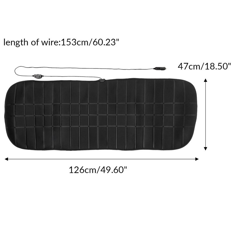 Car 2nd Row Heated Rear Seat Cover Cushion Warmer Pad 12V 24V Universal Winter Warming Heater Protector Accessories_autovado.com