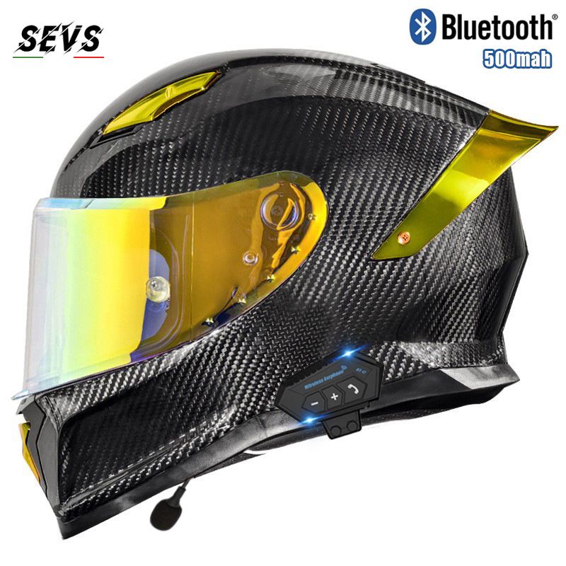 DOT-Certified Carbon Fiber Full-Face Motorcycle Helmet – Ultra-Lightweight 3K/12K/Forged Carbon With Bluetooth, All-Season Riding Protection (M-XXL)_autovado.com