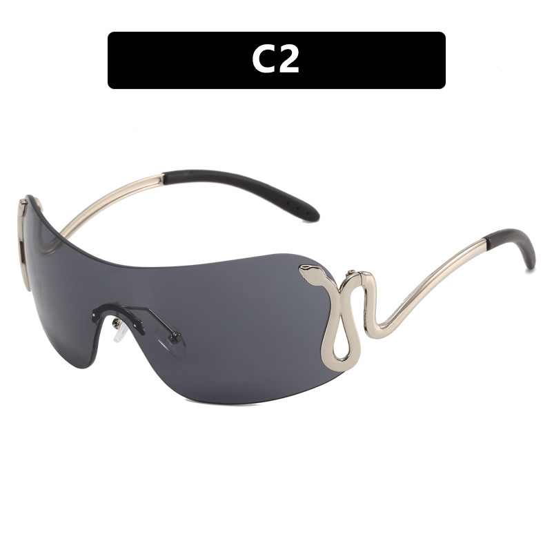Unisex Spirit snake one-piece sunglasses Fashion personality sunglasses Fashion Y2K sunglasses_autovado.com