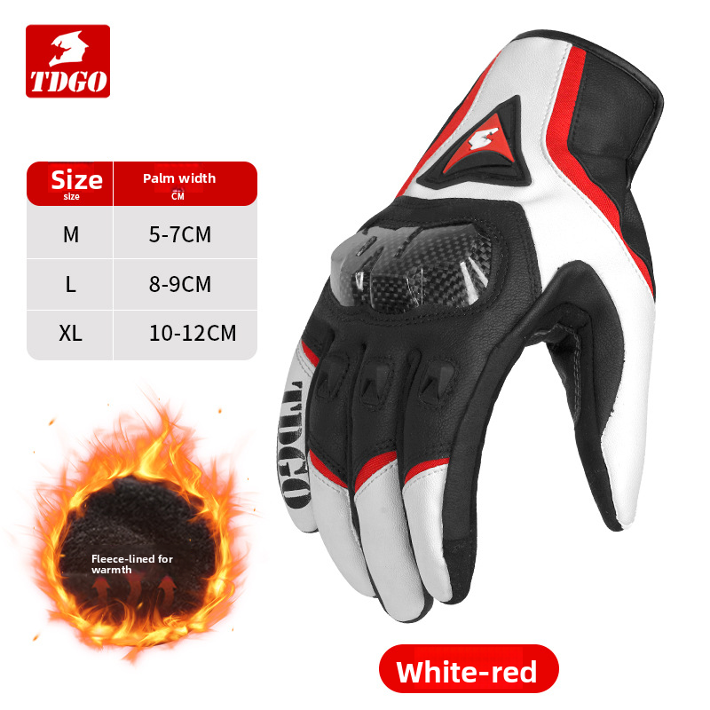 Accessories Riding Genuine Leather Gloves For Men Carbon Fiber Electric Bike Motorcycle Protective Gear Summer Anti-drop_autovado.com