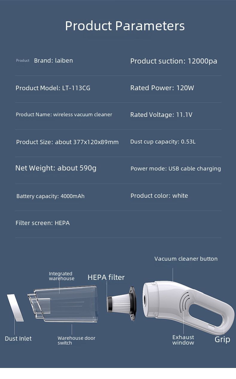 New cross-border wireless handheld vacuum cleaner household small car dual-use vacuum cleaner car vacuum cleaner_autovado.com