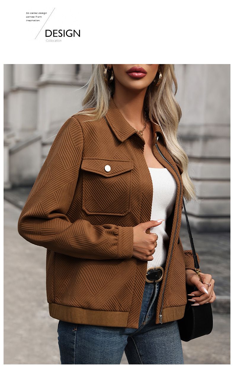 Women's Clothing lapel cardigan autumn new retro Maillard jacket coat_autovado.com