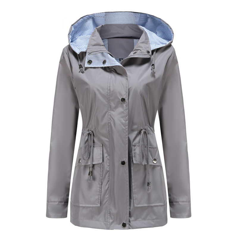 Women's Clothing new autumn and winter detachable hood windbreaker women women's clothing large size women's jacket raincoat_autovado.com