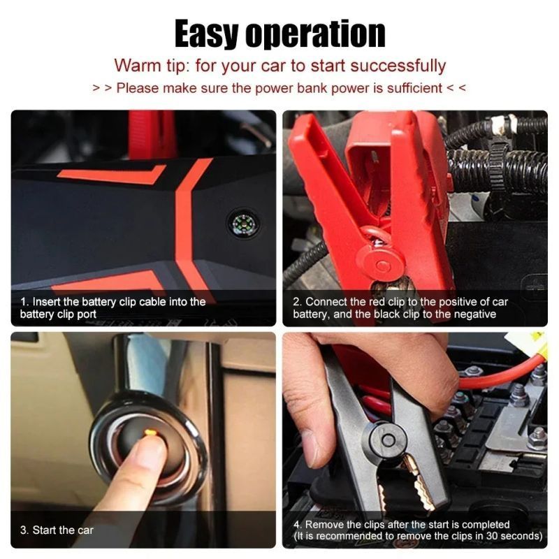 Power Bank 1000mAh Jumper Car Battery Jump Starter_autovado.com