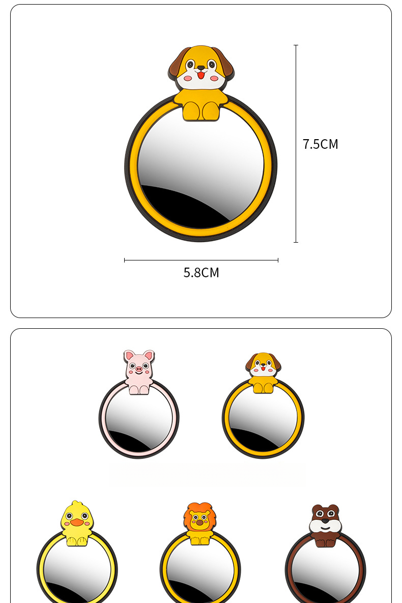 Rearview Round Mirror Reversing Aid Spot Reflection Assist Blind Area 360 Degree Cartoon Ultra-Clear Small Car_autovado.com