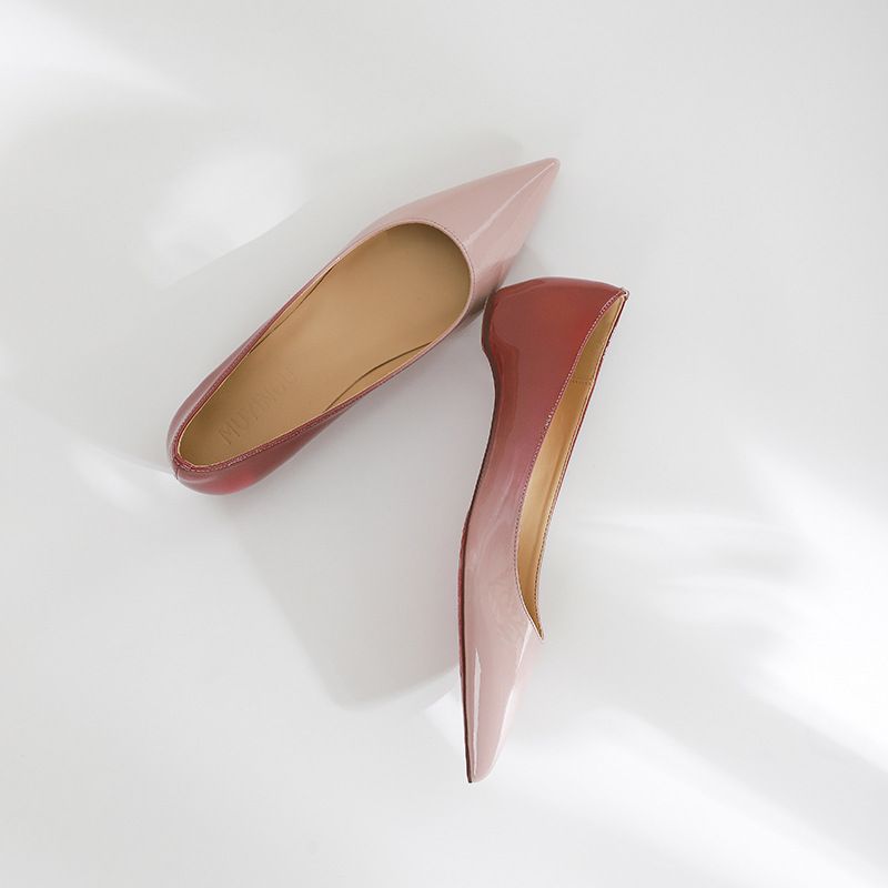 Women's shinguchi party commuter big size premium red bottom nude pointed flats_autovado.com