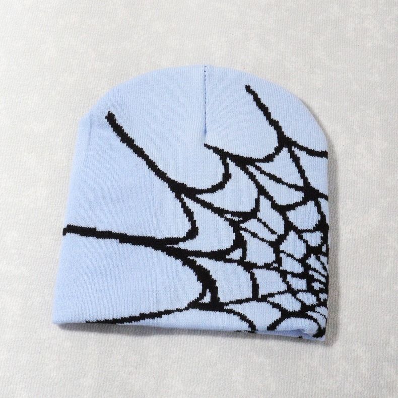 Hot Sale Fashion Knitting Spider Web Design Hat for Men Women Pullover Pile Y2k Goth Warm Beanie Hats New Hip-hop Street Cap_autovado.com