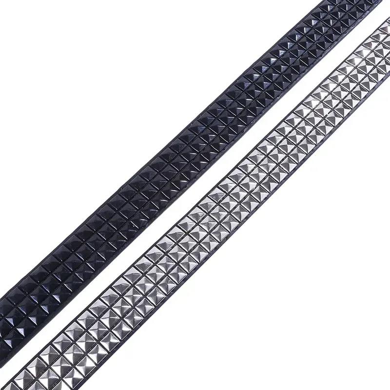 HOT Shiny Pyramid Belt Men Women's Studded Belts Punk Rock with Pin Buckle Black Fashion Rhinestone Rivet Nightclub_autovado.com