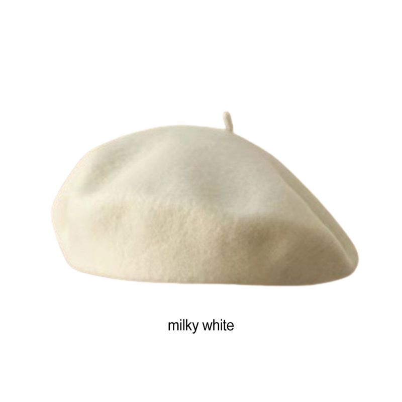 Hot Sale Stylish Chic Solid For Work And Party Winter Wool Hat Beret Hats Daily_autovado.com