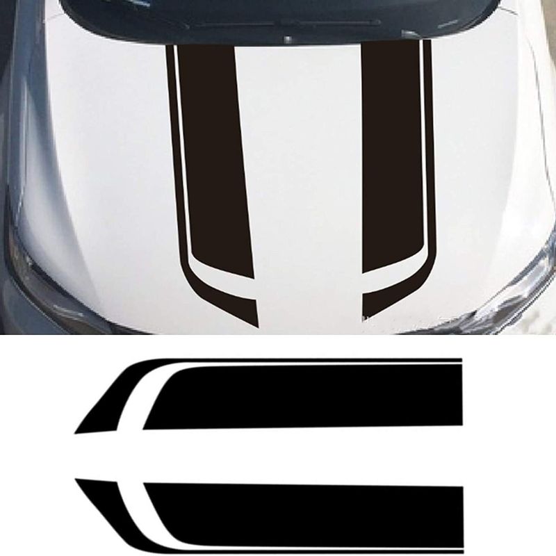 Car Machine Cover Decorative Striped Stickers, Suitable For All Cars, SUVs, Off-road Vehicles, Universal Stickers_autovado.com