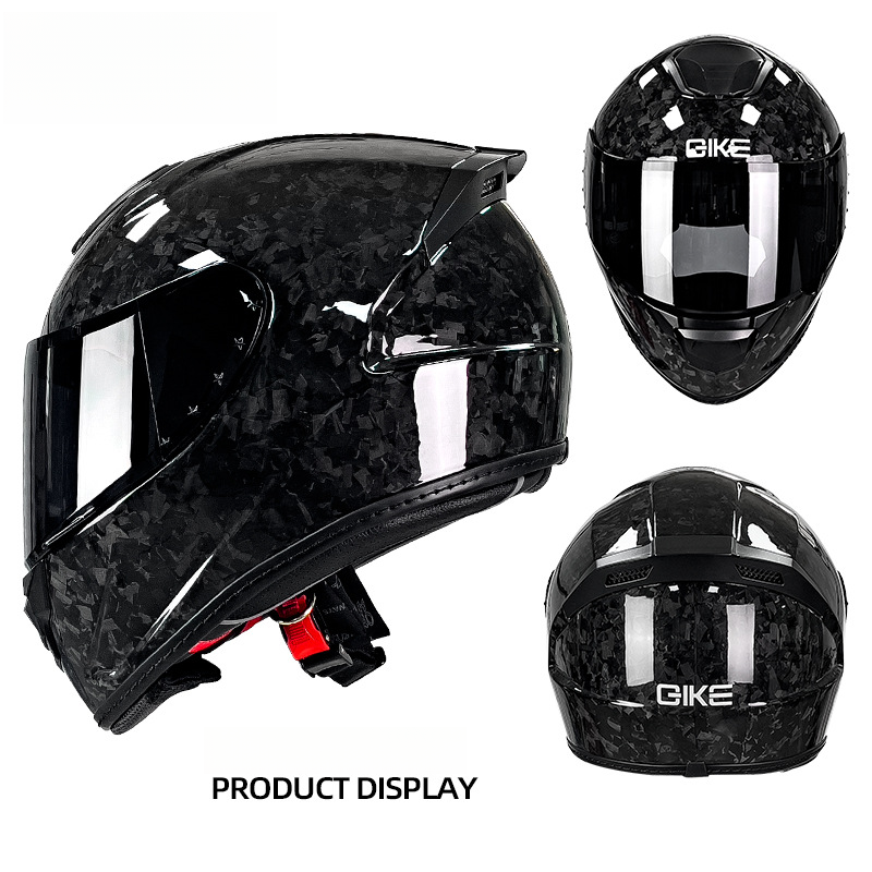 Qike Carbon Fiber Motorcycle Personalized Lightweight Coverage Four Seasons Universal Ultra Light Men's Full Helmet_autovado.com