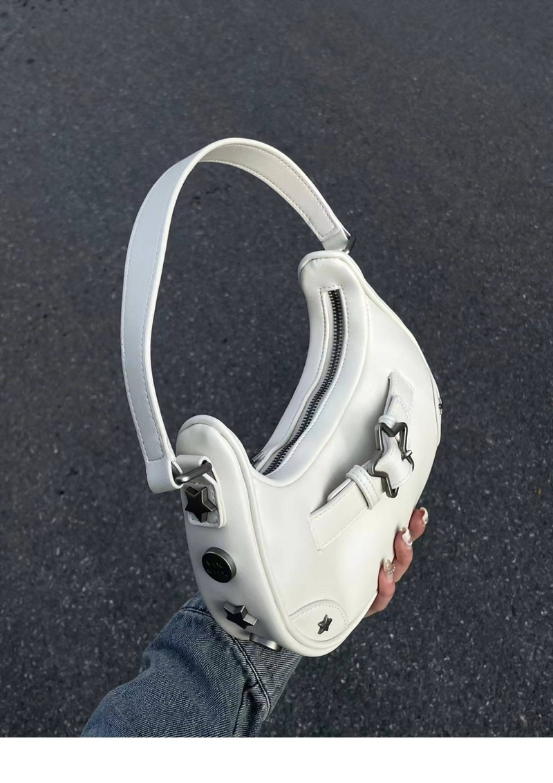 New Baguette Bag For Women Trendy Y2K Underarm Bag Popular PU Leather Star Clasp Shoulder Bag_autovado.com