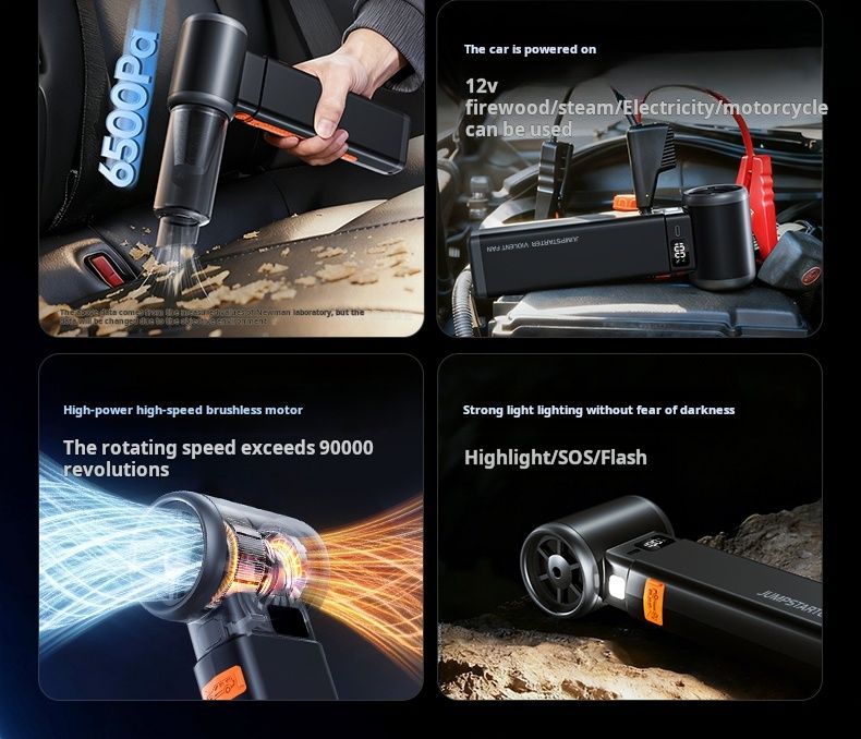 Newman/Newsmy Powerful Brushless Turbo Fan Car Multi-Function All-in-One Jump Starter Power Boost Tool_autovado.com