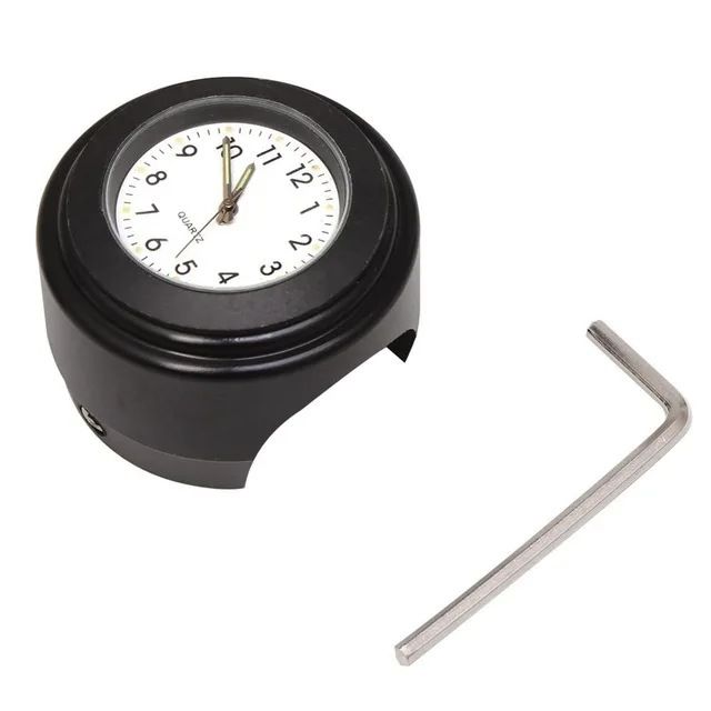 Dustproof Quartz Aluminum Alloy Motorcycle Luminous Time Table Universal Car Handlebar Clock_autovado.com
