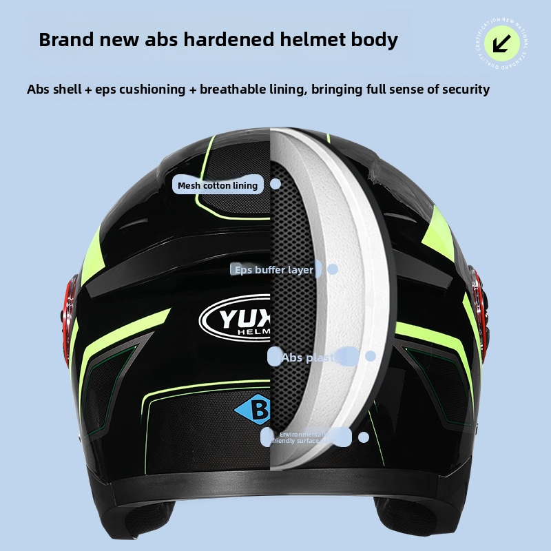New National Standard Electric Vehicle Women's Four Season Universal Winter Anti Fog And Warm Half Helmet, Men's Double_autovado.com