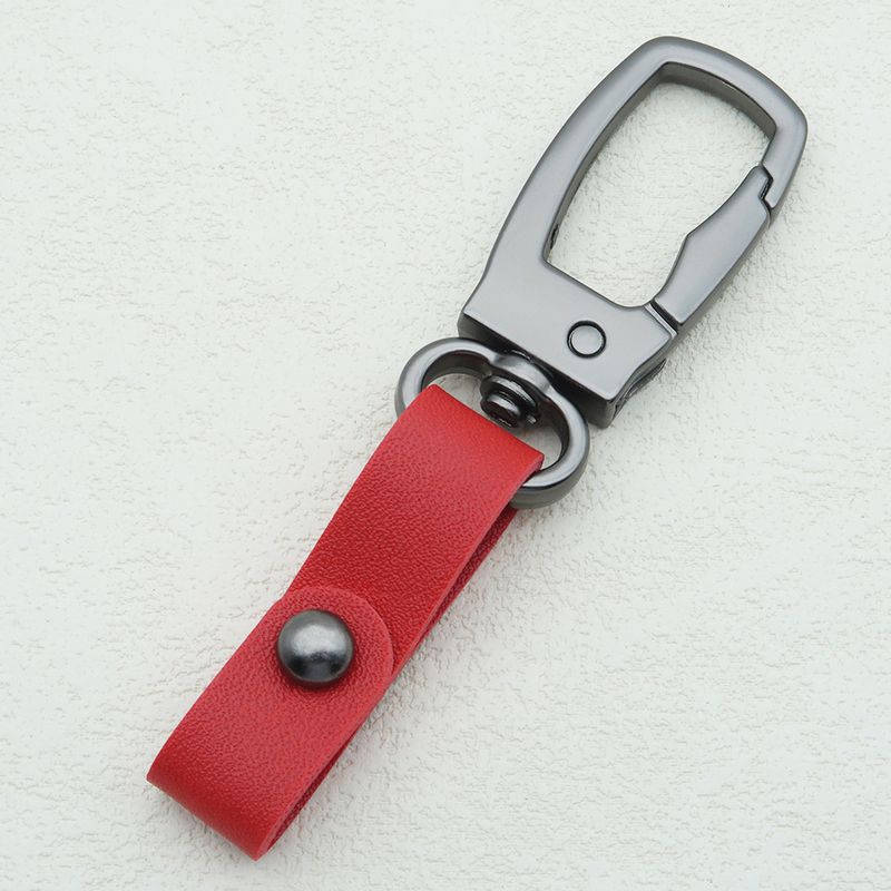Square Metal Car Keychain Pendant Creative Simple Keychain Men's And Women's Leather Waist Keychain Accessories_autovado.com