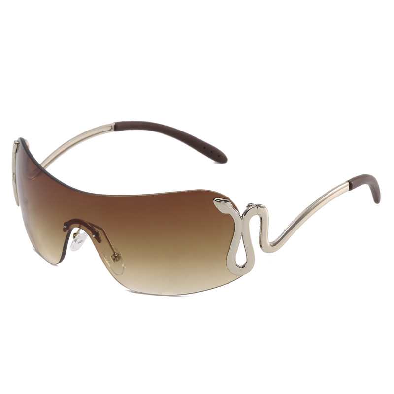 Unisex Spirit snake one-piece sunglasses Fashion personality sunglasses Fashion Y2K sunglasses_autovado.com