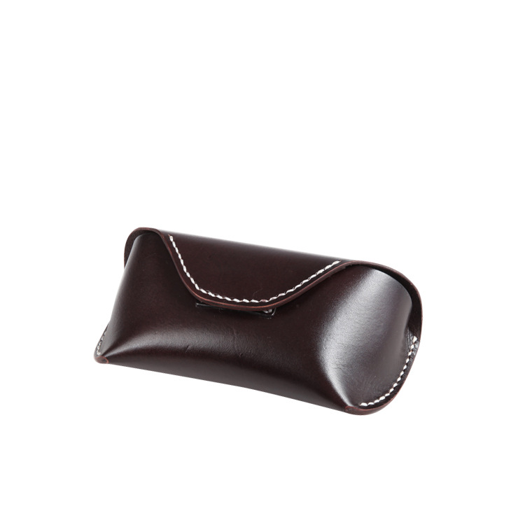 Unisex Leather glasses case cowhide sunglasses case high-grade vintage handmade glasses bag_autovado.com