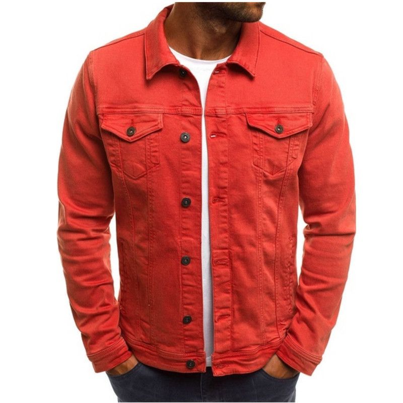 Men's Casual Solid Color Jacket Cardigan Button Cargo Jacket_autovado.com