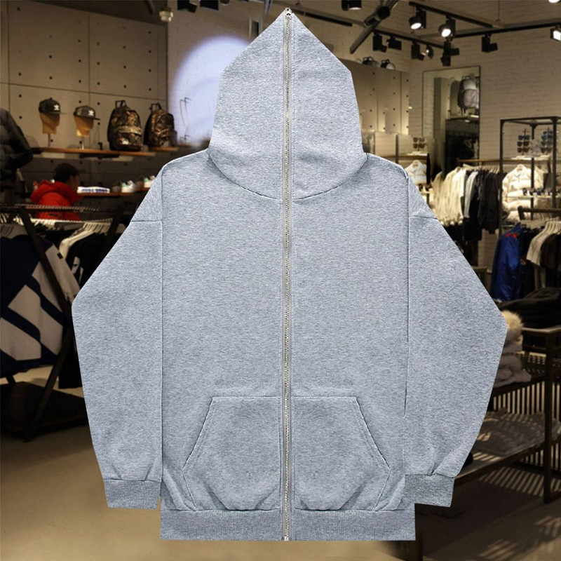 Men's Clothing Solid color sweatshirt zipper hoodie blank cardigan zipper hoodie sweatshirt spot_autovado.com