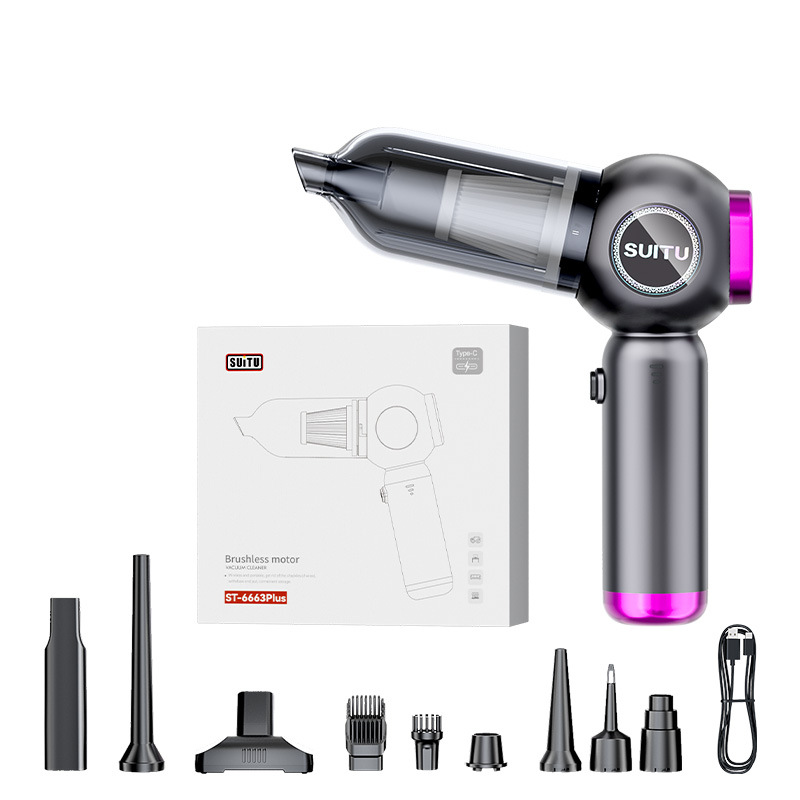 Car vacuum cleaner brushless high-power hand-held blowing suction one home car dual use_autovado.com