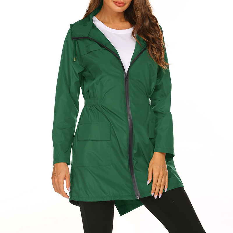 Women's New Outdoor Jacket Waist Hooded Lightweight Rainproof Clothing Raincoat Jacket Ready in Stock_autovado.com