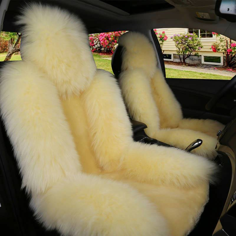 Car Winter Wool Front Single Piece Universal Seat Cover Plush Cushion_autovado.com