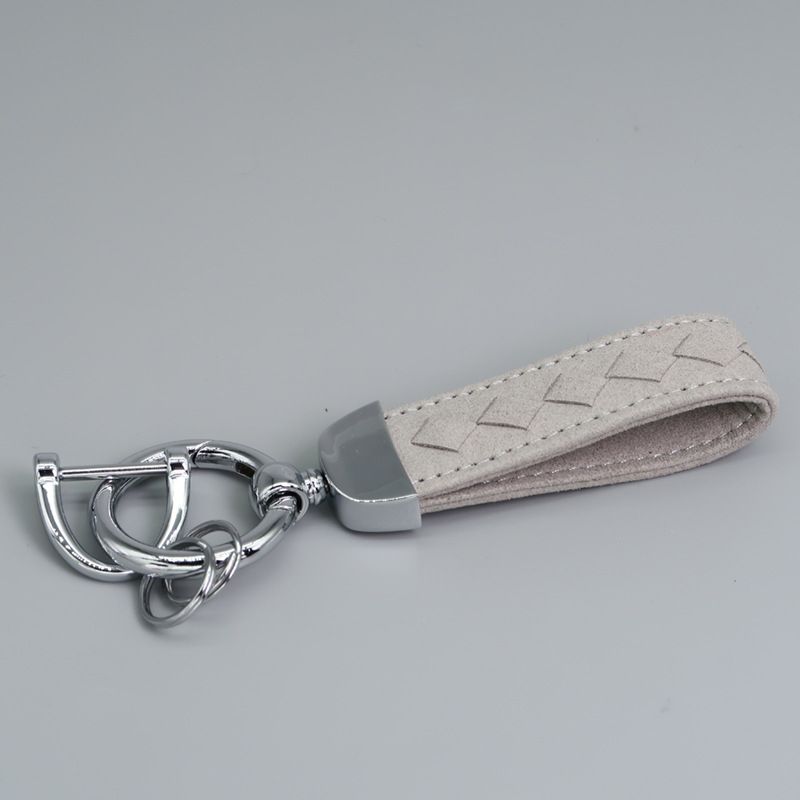 Creative Microfiber Hand Woven Leather Car Keychain Pendant Car Anti Lost Suede Keychain_autovado.com