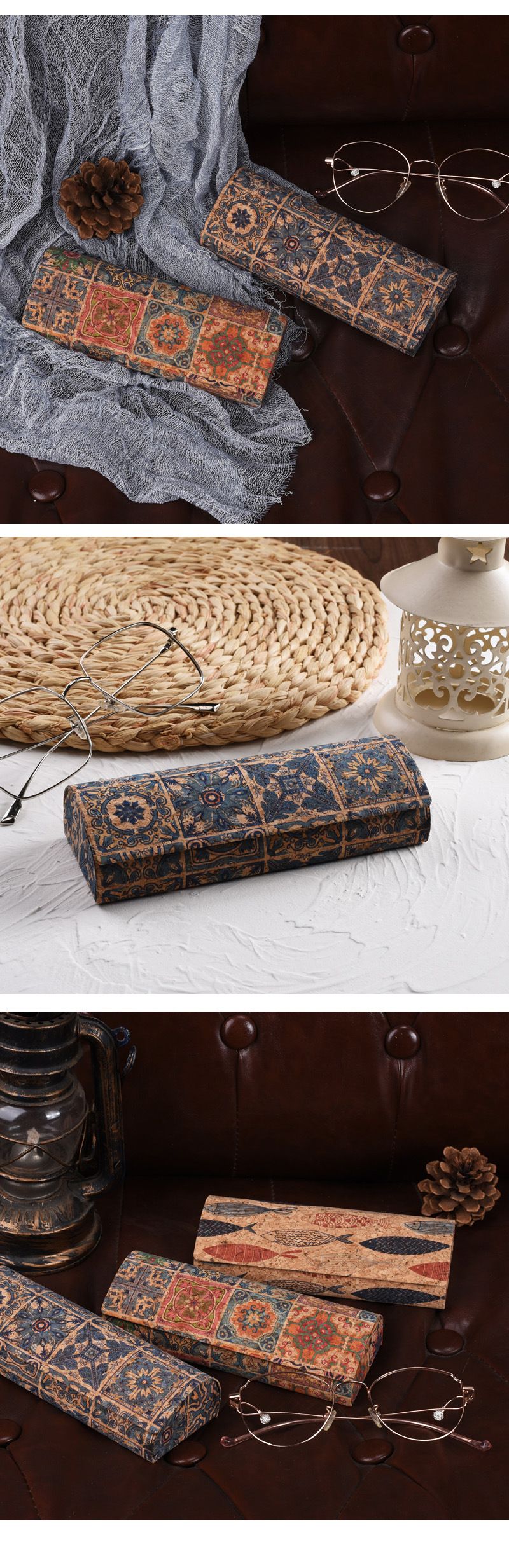 Unisex Vintage glasses case Wood spun spray painted leather sunglasses case literary anti-pressure prescription for myopia glasses case_autovado.com