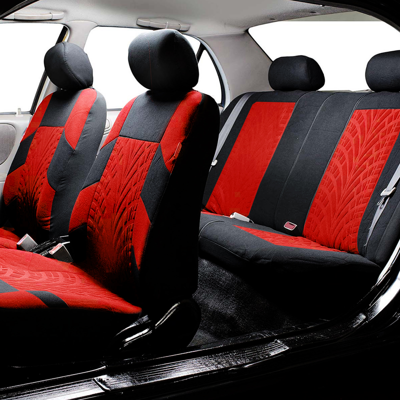 Fuzhongfu 9Pcs Car Seat Covers Set Comfortable Seating Polyester Front Rear Universal Fit Car Seat Covers Full Set for Automobile SUV Minivan_autovado.com