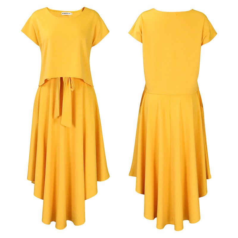Women's Clothing plus size women's clothing 2023 new fashion temperament casual tops big swing skirt suit_autovado.com