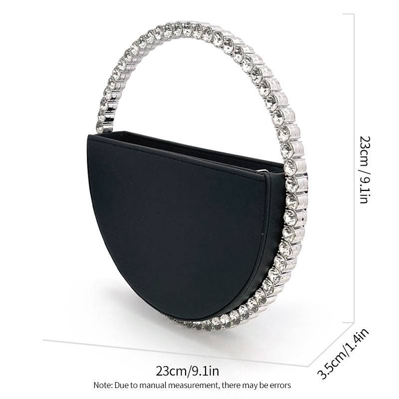 Round Crystal Diamond Bag Sparkling Clutch Bag Internet Celebrity Same Purse Little Fairy Bag Girl Small Bag_autovado.com