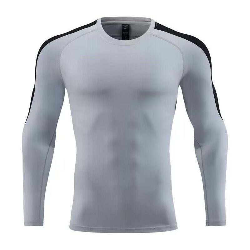 Men's Clothing Tights Long-Sleeved T-Shirt High Elastic Quick-Drying Breathable Sports Running Training Fitness Clothes Round Neck_autovado.com
