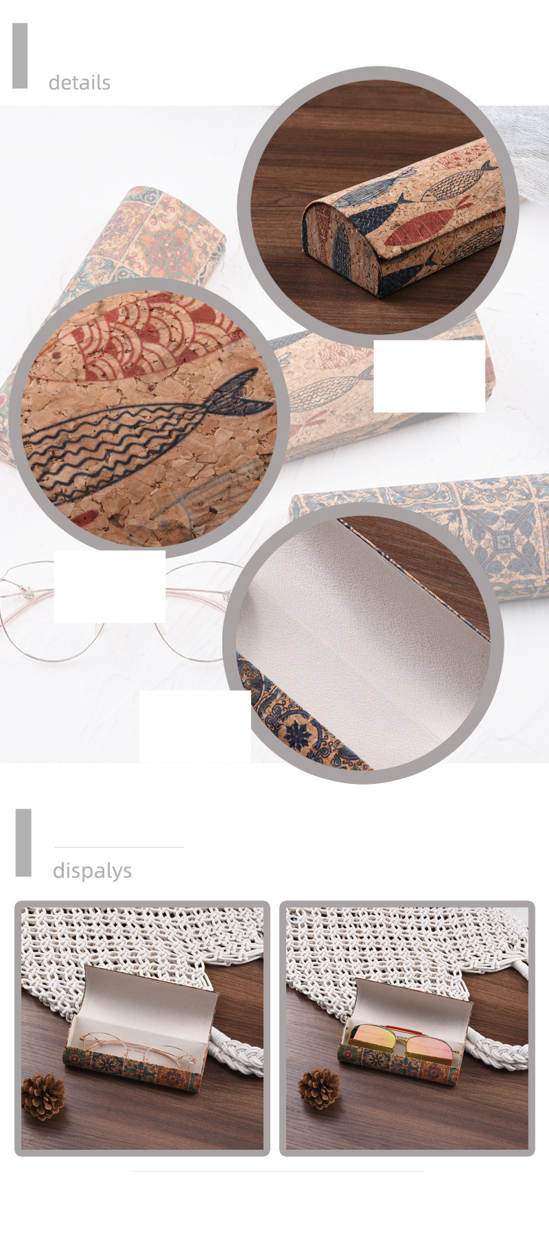 Unisex Vintage glasses case Wood spun spray painted leather sunglasses case literary anti-pressure prescription for myopia glasses case_autovado.com