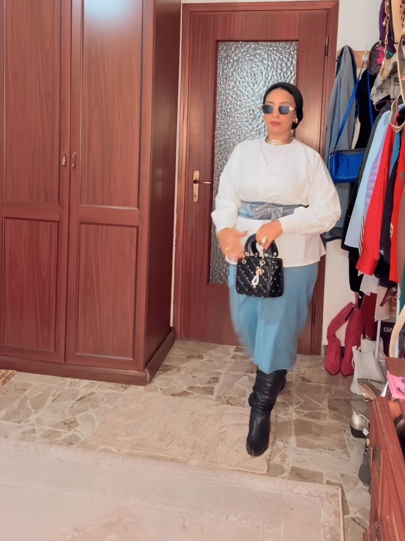 Women's Plus Size Suit Waist Shirt Denim Skirt Two Piece Suit Trendy_autovado.com