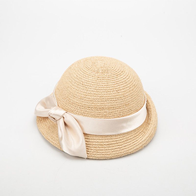 Hot Sale Women Raffia Straw Hats Ribbon Bow Blower Ladies Summer Fedora Outdoor Sun wedding Party Hat_autovado.com