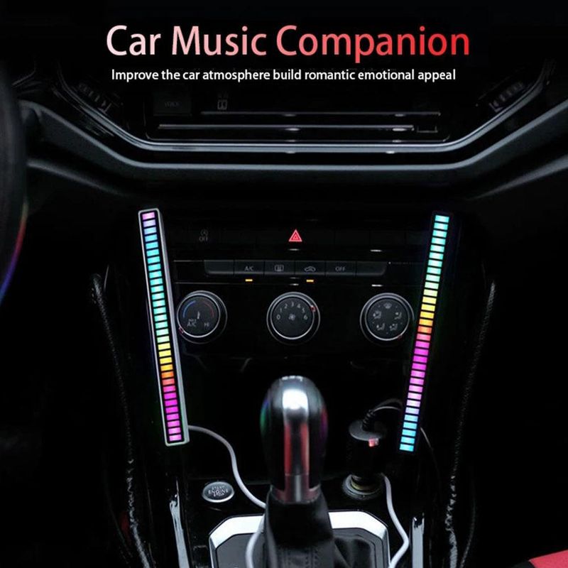 Pick Up Car Atmosphere Light, LED Voice Controlled With APP, Bluetooth RGB Color Computer Desktop Rhythm Sensing Light_autovado.com