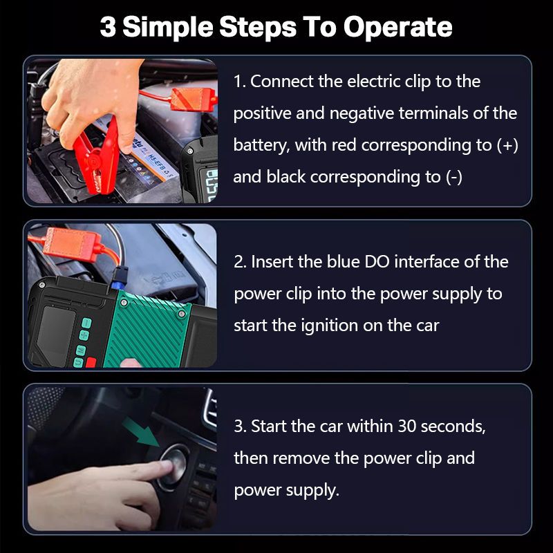 All In 1 Powerbank Train Jumper Jump Starter Power Bank Tire Inflator Rechargeable_autovado.com
