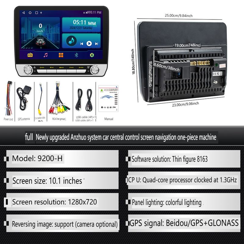 10.1" Universal Android Car Stereo With HD Backup Camera - 4G Octa-Core Touchscreen GPS Navigation System, Wireless CarPlay/Android Auto, Bluetooth 5_autovado.com